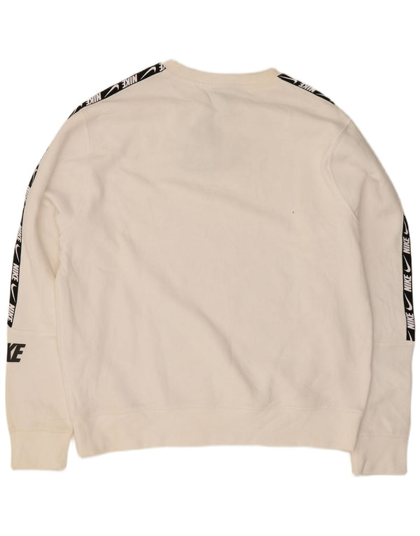 Nike Herren-Sweatshirt mit Grafik, groß, aus weißer Baumwolle