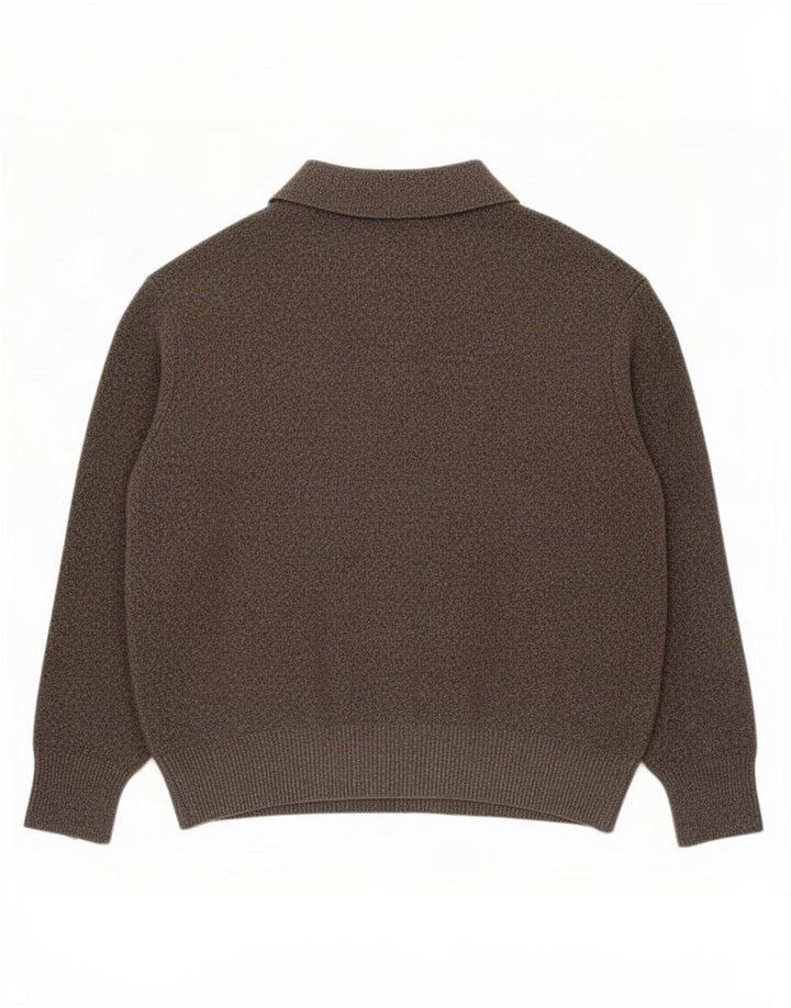 Zara Damen-Pullover mit Polokragen, Gr. 40, Größe L, grau, Polyester