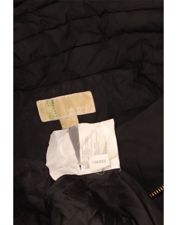 Michael Kors Wattierter Damenmantel mit Kapuze, UK 16, Größe L, Schwarz, Polyester