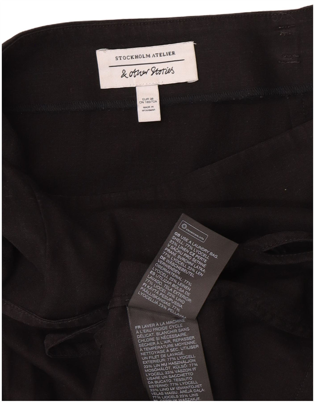 & Other Stories Damen Wickelrock EU 38 Medium W26 Schwarzes Lyocell