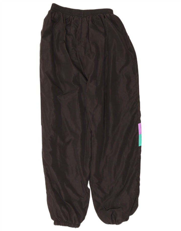 Vintage Herren-Trainingsanzug mit lockerer Passform, kleines schwarzes Farbblock-Polyester