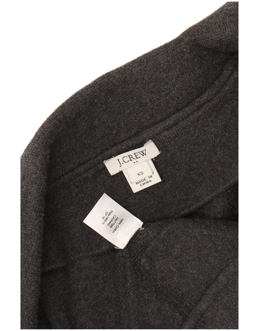 J. CREW Damen Übergroßer offener Cardigan-Pullover UK 6 XS Graue Baumwolle