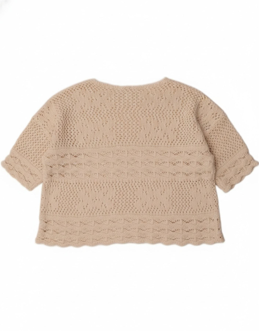 Redok Damen-Pullover mit bauchfreiem U-Boot-Ausschnitt, Gr. 14, Mittel, gebrochenes Weiß