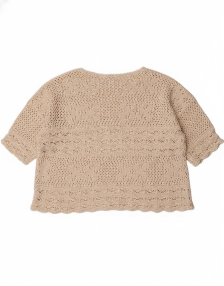 Redok Damen-Pullover mit bauchfreiem U-Boot-Ausschnitt, Gr. 14, Mittel, gebrochenes Weiß