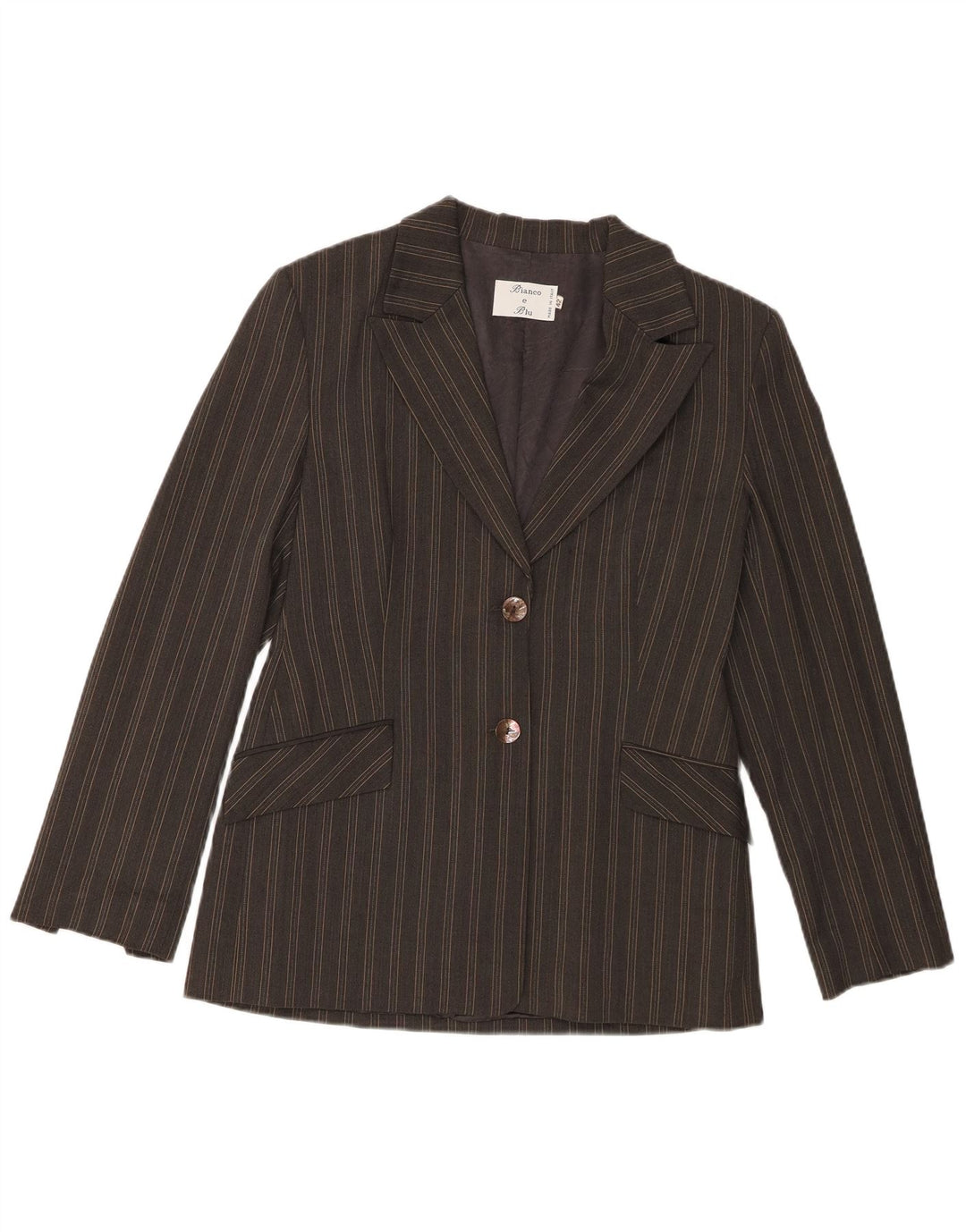Bianco e Blu Damen 2-Knopf-Blazerjacke IT 42 Mittelgrau gestreift