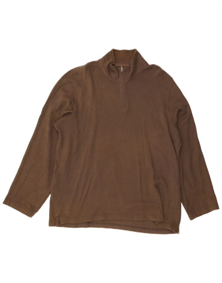 Eddie Bauer Herren-Pullover mit Reißverschluss, 2XL, braune Baumwolle
