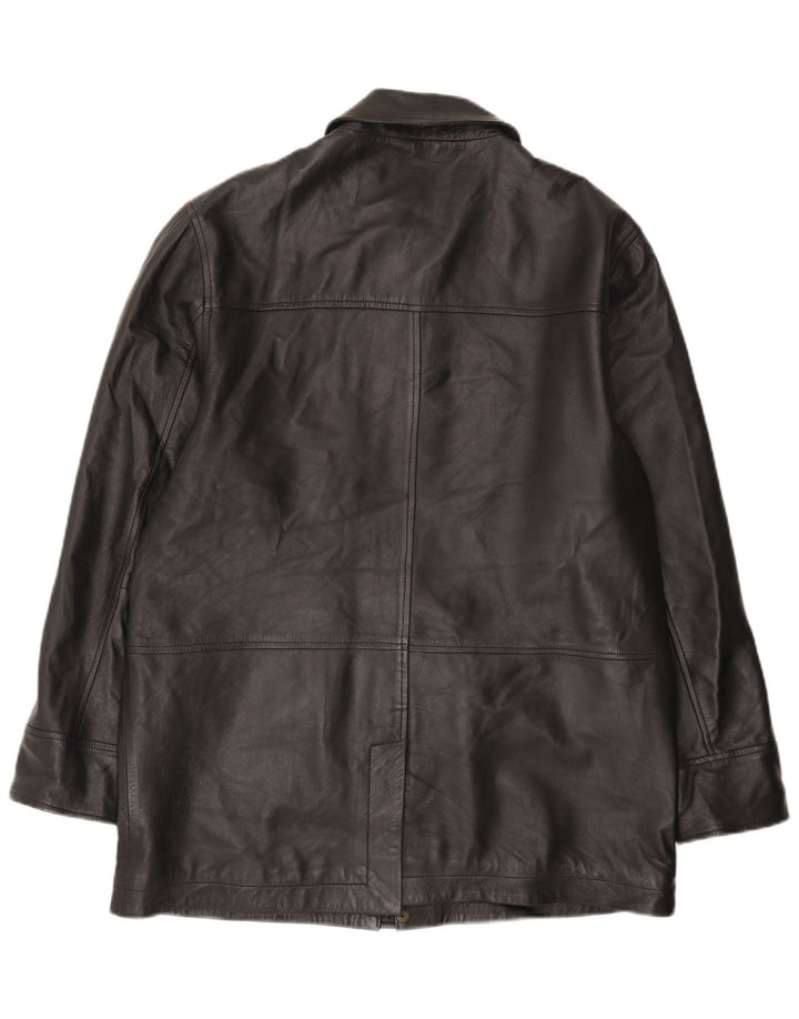 Marks & Spencer Herren Lederjacke UK 38 Mittelschwarzes Leder