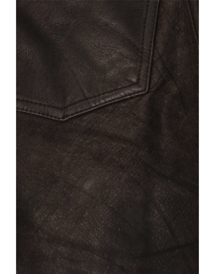 Vintage Herren gerade Lederhose W34 L32 Braun