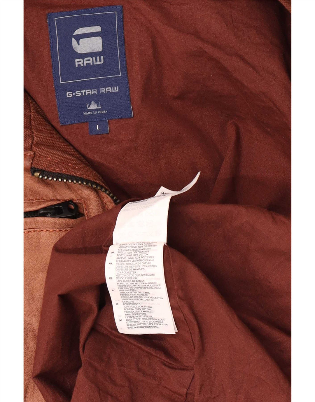 G-Star Herren Wildleder Bikerjacke UK 40 Großes braunes Leder