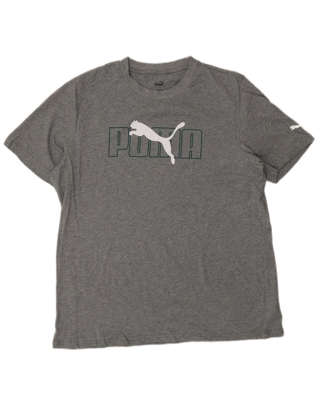 PUMA Herren Graphic T-Shirt Top Large Grau Baumwolle