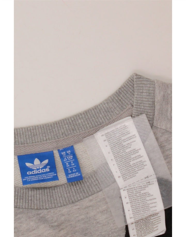 ADIDAS Damen Grafik-Sweatshirt-Pullover UK 10 Small Mehrfarbig