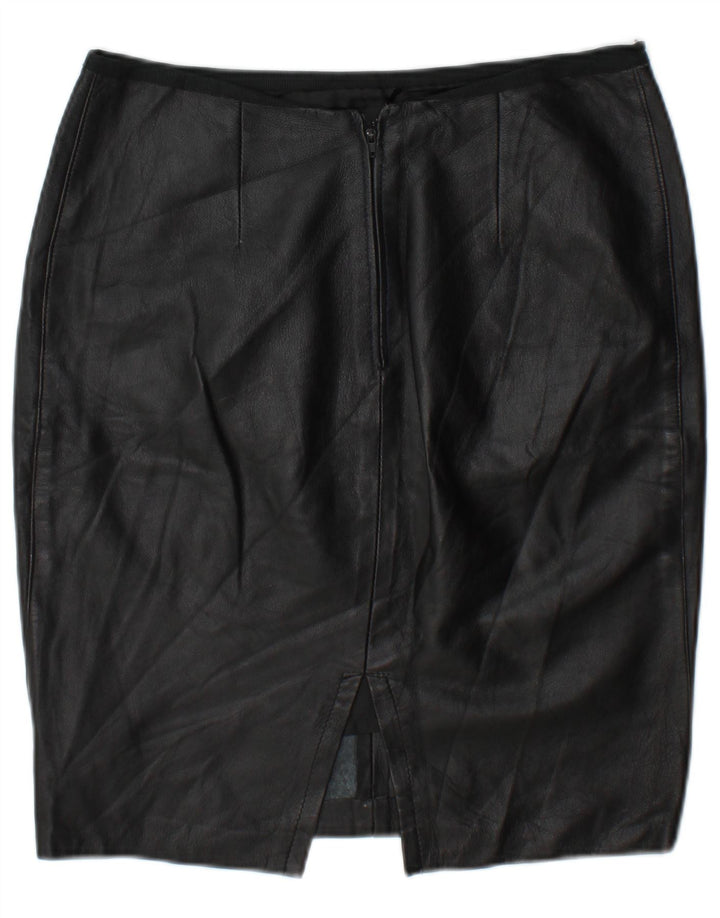 Vintage Damen Lederrock W30 Medium Schwarz