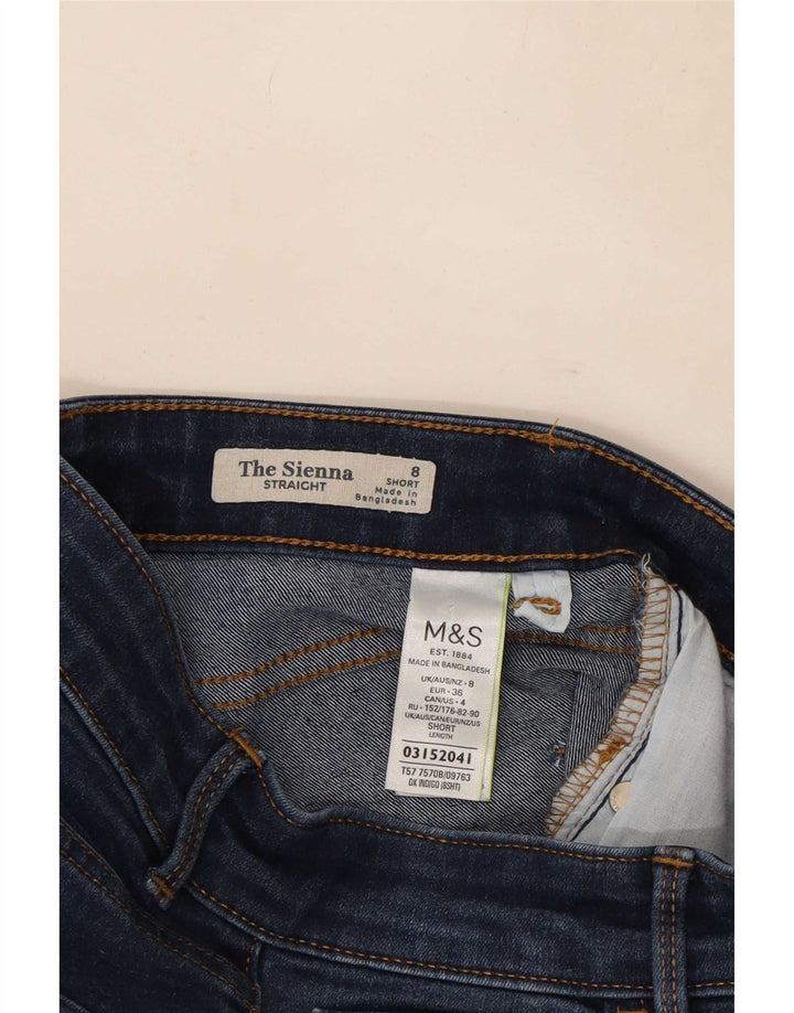 Marks & Spencer Damen Straight Jeans UK 8 Small W36 L28 Marineblau