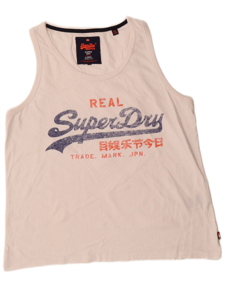 Superdry Herren Grafik-Trägershirt XL aus weißer Baumwolle