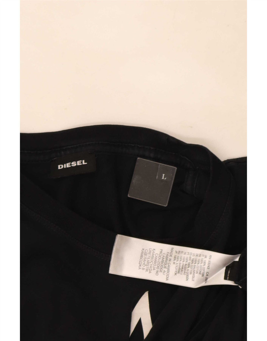 Diesel Herren-T-Shirt mit Grafik, groß, aus schwarzer Baumwolle