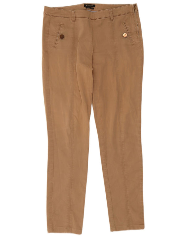 Massimo Dutti Damen Slim Freizeithose EU 38 Small W28 L28 Beige