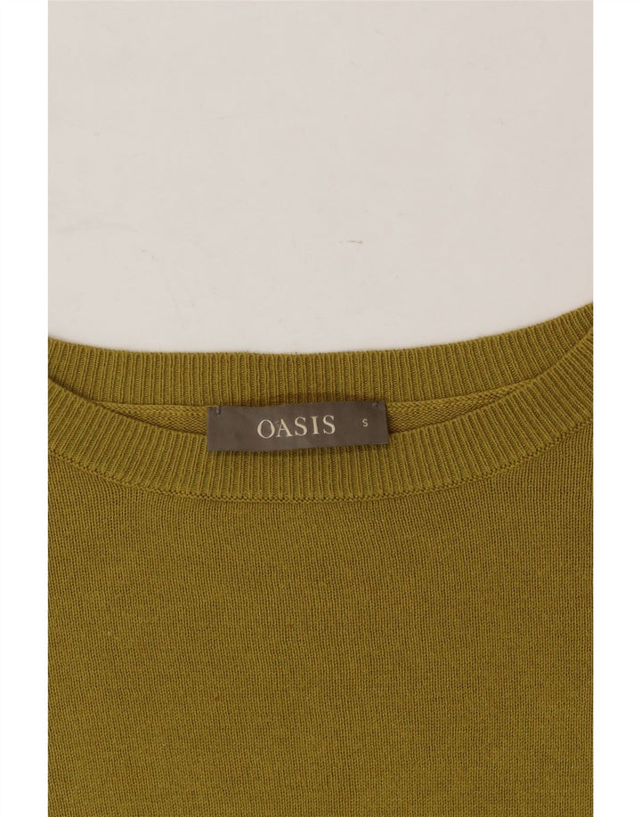 OASIS Womens Boat Neck Jumper Sweater UK 10 Small Yellow Vintage Oasis and Second-Hand Oasis from Messina Hembry 