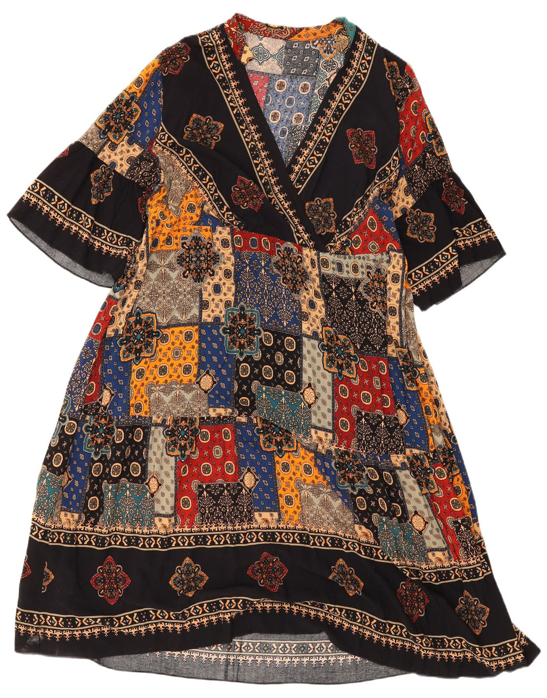 Shein Damen Batwing-Kaftan-Kleid, UK 20 2XL, mehrfarbig, Patchwork