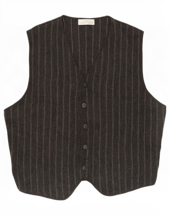 Marks & Spencer Herren St. Michael Weste, großes grau gestreiftes Acryl