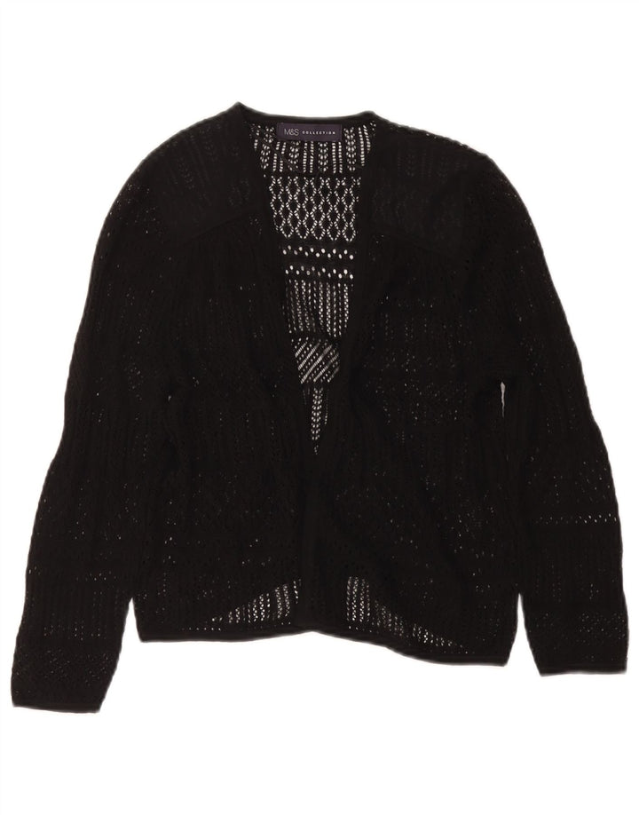 Marks & SPENCER Damen-Strickjacke, durchsichtig, Gr. 8, Schwarz