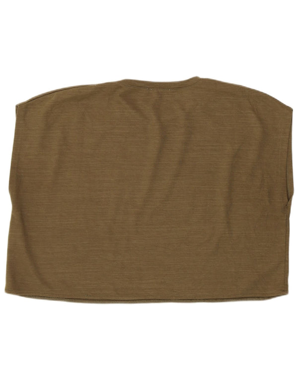 Ärmelloses, übergroßes Crop-Top für Damen von Zara, UK 14, mittleres Khaki, Polyester