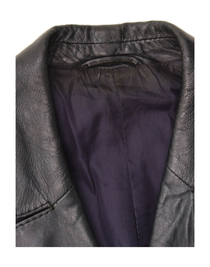 VINTAGE Womens Leather Jacket UK 12 Medium Black Leather Vintage Vintage and Second-Hand Vintage from Messina Hembry 