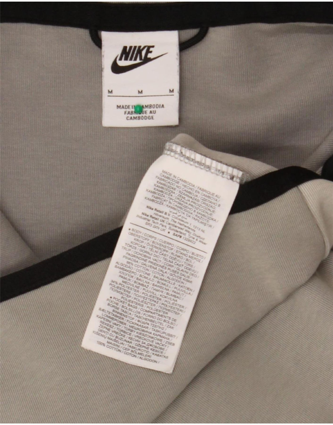 Nike Herren-Kapuzenpullover mit Reißverschluss, mittelgraue Colourblock-Baumwolle