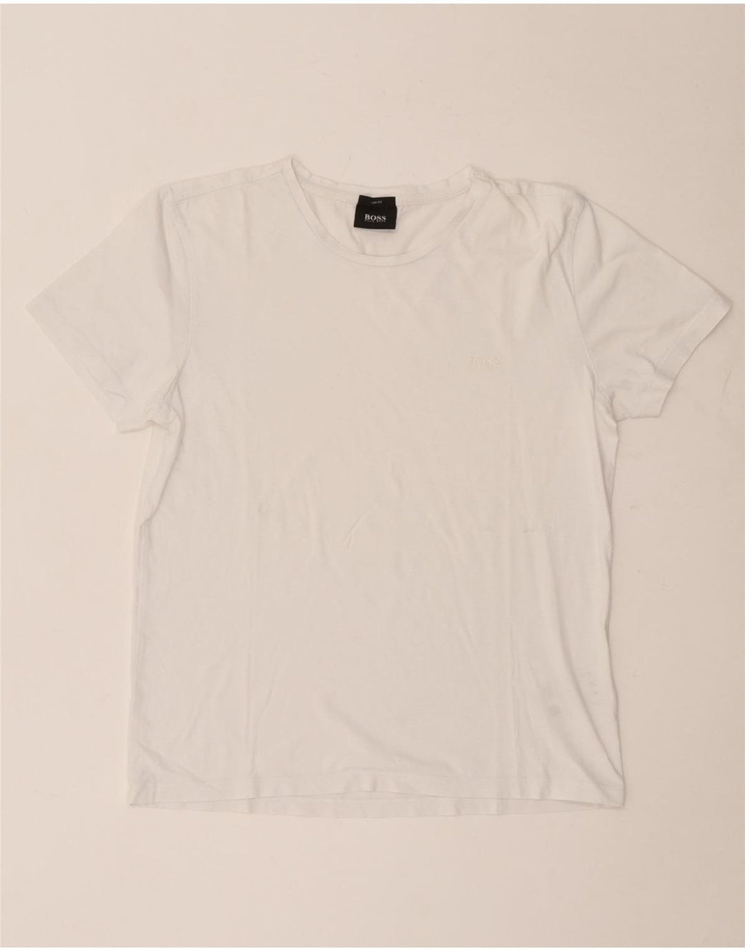 Hugo Boss Slim Fit T-Shirt-Oberteil für Herren aus mittelweißer Baumwolle