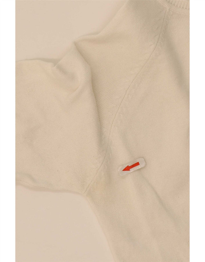 Zara Damen-Cardigan-Pullover UK 14 Große weiße Baumwolle