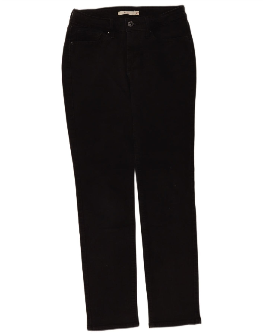 LEVI'S Damen 712 Slim Jeans W27 L28 Schwarz