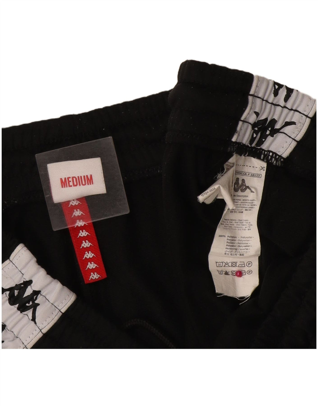Kappa Herren-Trainingshose mit Grafik, Mittelschwarz, Farbblock-Polyester