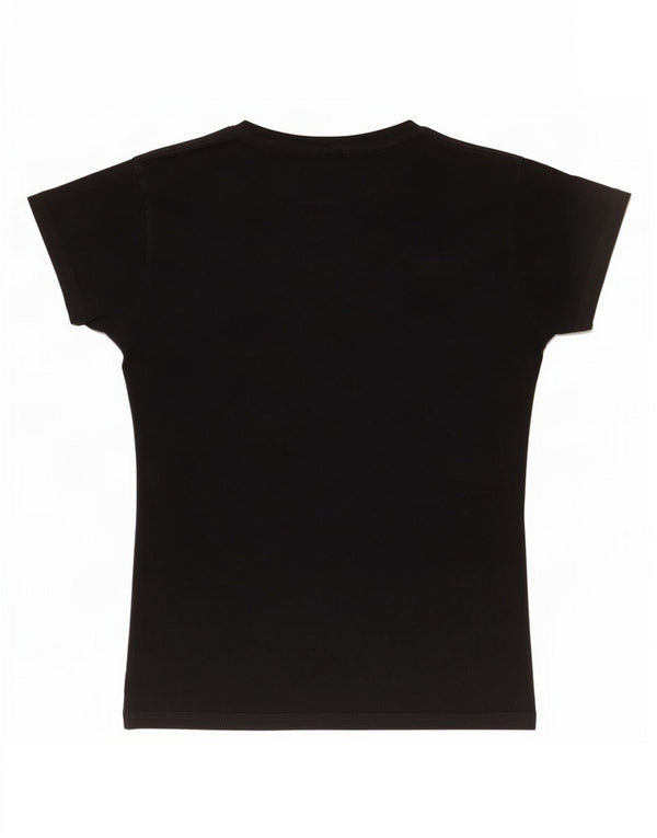 Hard Rock Cafe Damen Rome Graphic T-Shirt Top UK 12 Mittelschwarze Baumwolle