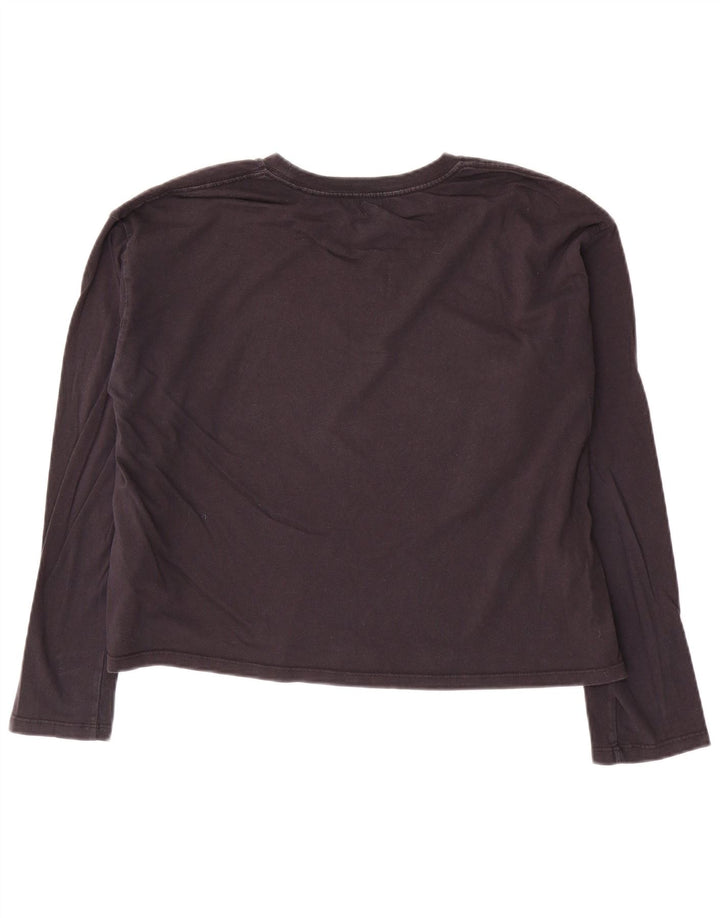 Levi's Damen Crop Top Langarm UK 14 Medium Marineblau Baumwolle