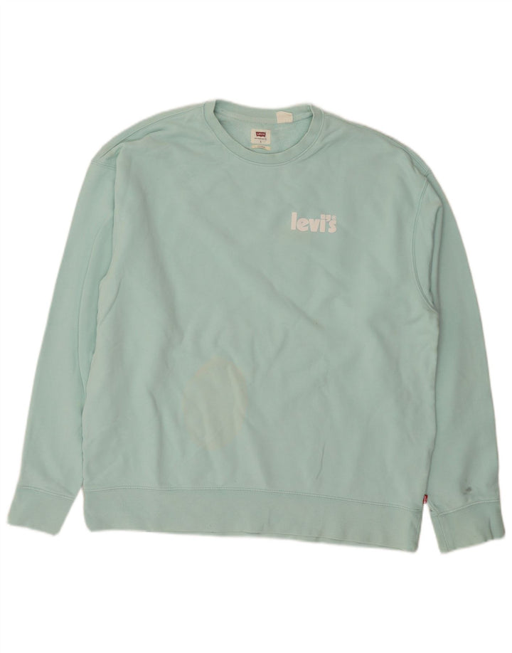 Levi's Herren-Sweatshirt-Pullover, große türkisfarbene Baumwolle