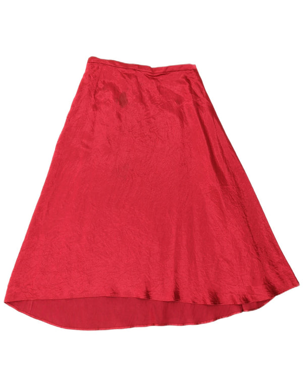 Marks & Spencer Damen A-Linienrock UK 8 Small W26 Rot Acetat