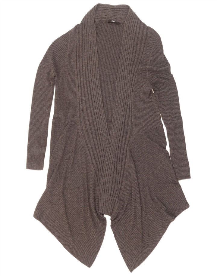 Marks & Spencer Damen Asymmetrischer, offener Cardigan-Pullover, Größe S, Grau