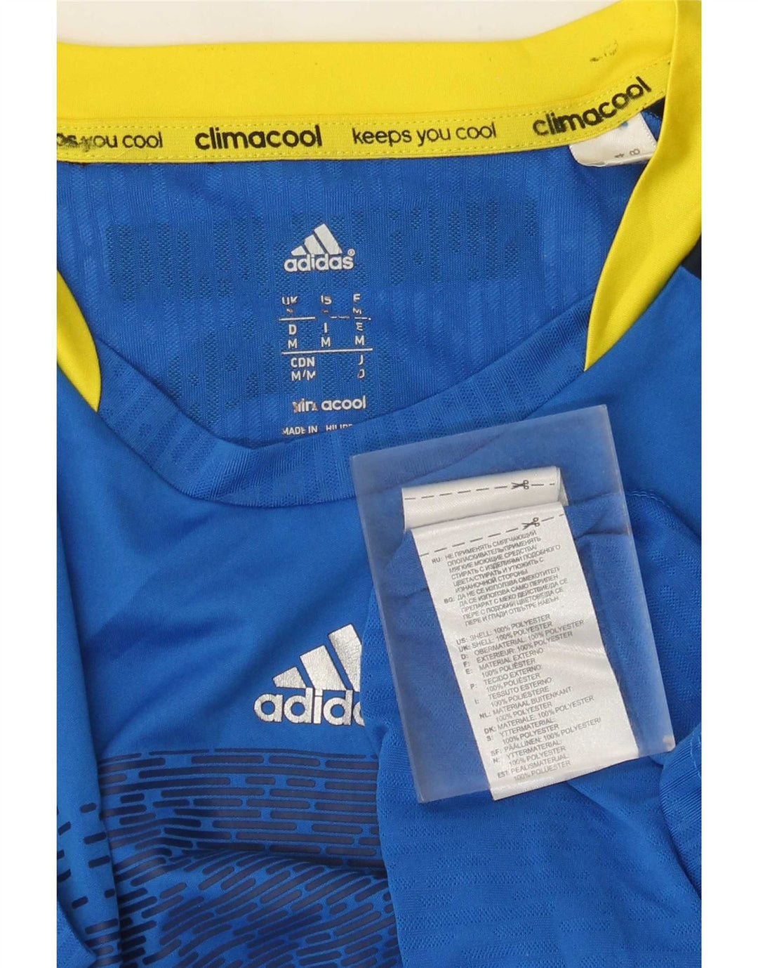 Adidas Herren Climacool Graphic T-Shirt Top Mittelblaues Colourblock-Polyester