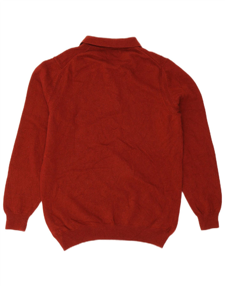 Massimo Dutti Herren-Pullover mit Polokragen, große rote Wolle