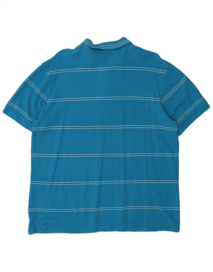 Chaps Herren-Poloshirt XL, blau gestreift, Baumwolle