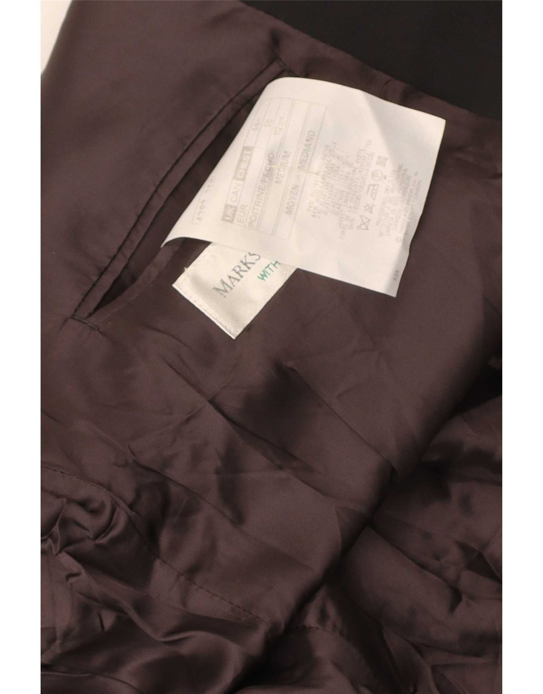 Marks & Spencer Herren Zweireihiger Blazer Jacke UK 44 XL Schwarz Polyester