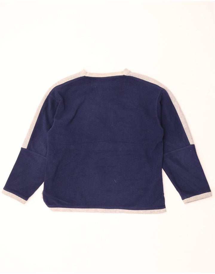 Fila Herren-Fleecepullover mit Grafik, groß, marineblaues Farbblock-Polyester