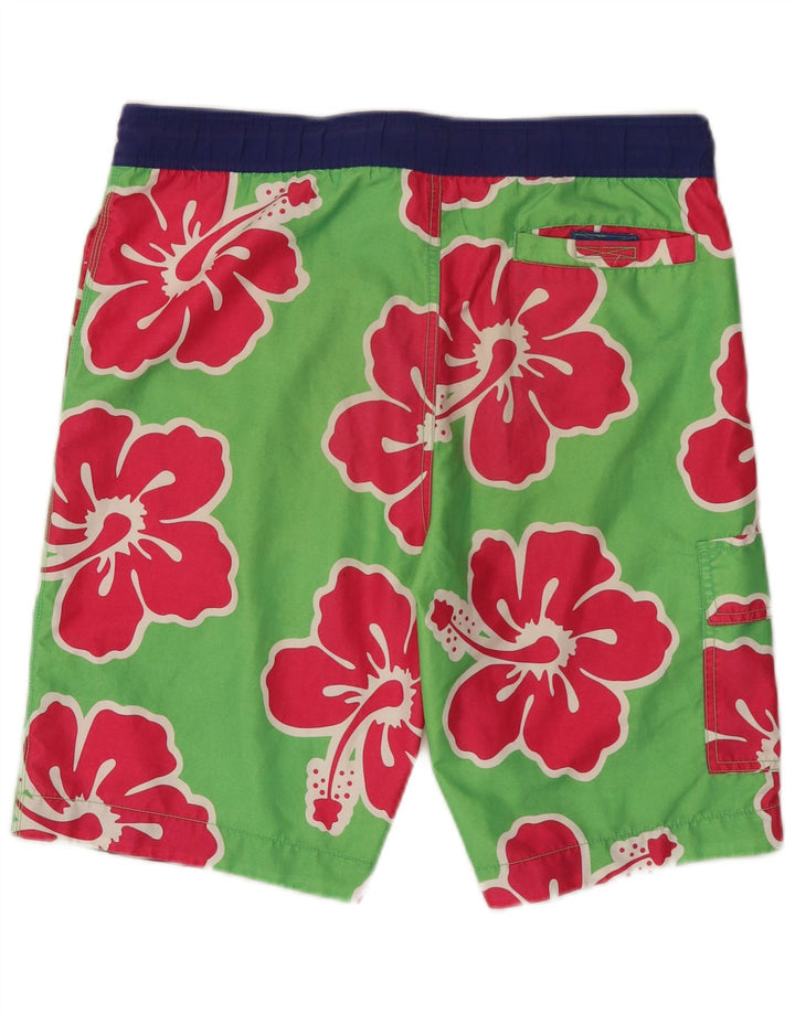 TOMMY HILFIGER Herren-Badeshorts, klein, grün, florales Polyester