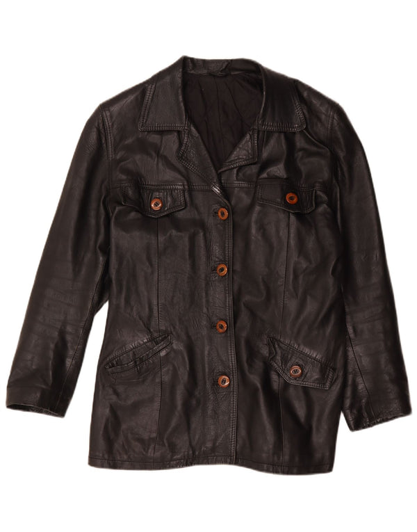 Vintage Damen Lederjacke UK 16 Large Schwarz