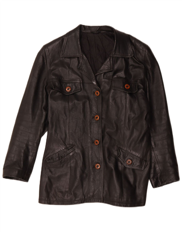 Vintage Damen Lederjacke UK 16 Large Schwarz