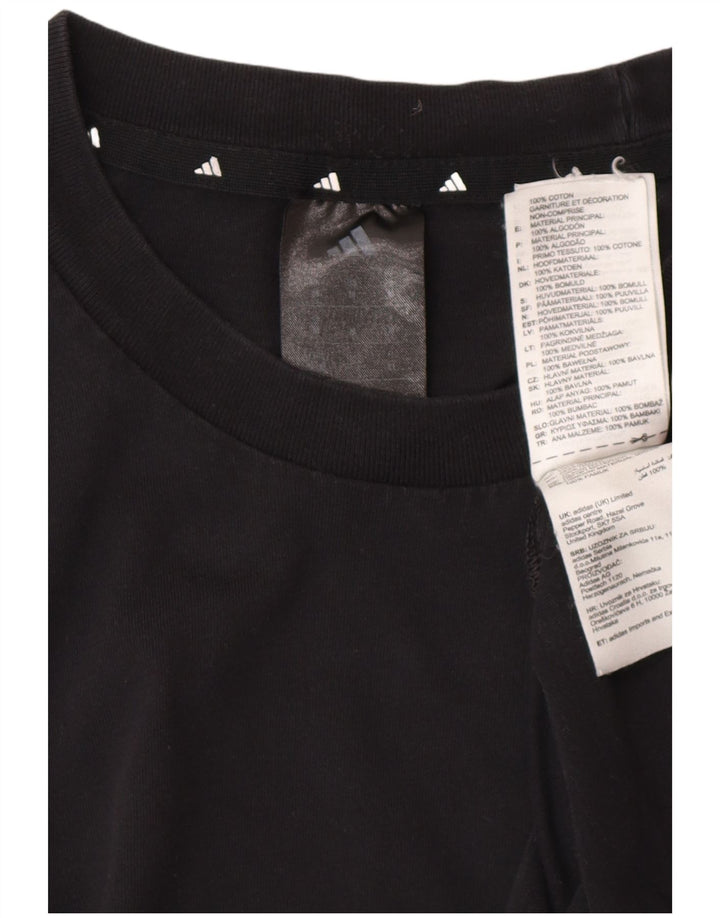 ADIDAS Herren Grafik T-Shirt Top Medium Schwarz Baumwolle