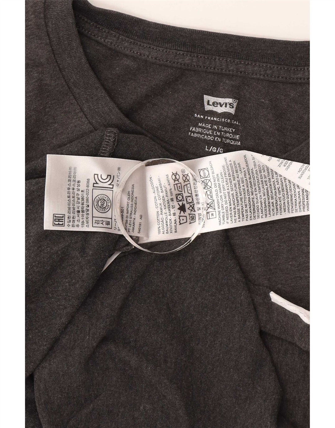 Levi's Herren-T-Shirt mit Grafik, groß, graue Farbblock-Baumwolle