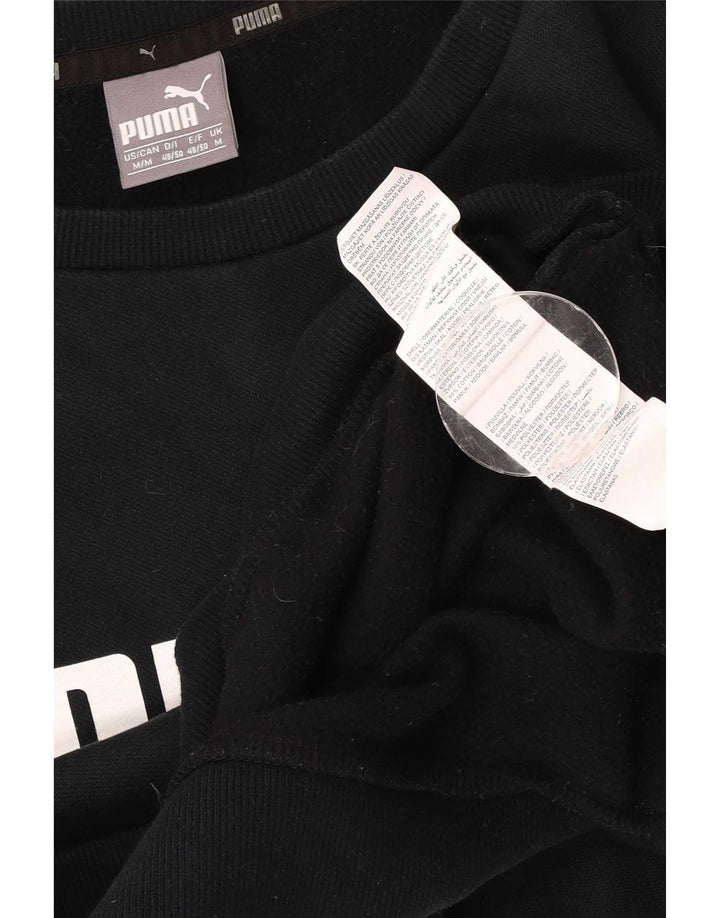 Puma Herren Grafik-Sweatshirt-Pullover aus mittelschwarzer Baumwolle