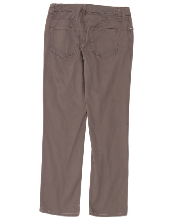 Benetton Damen Gerade Freizeithose IT 40 Small W30 L28 Graue Baumwolle