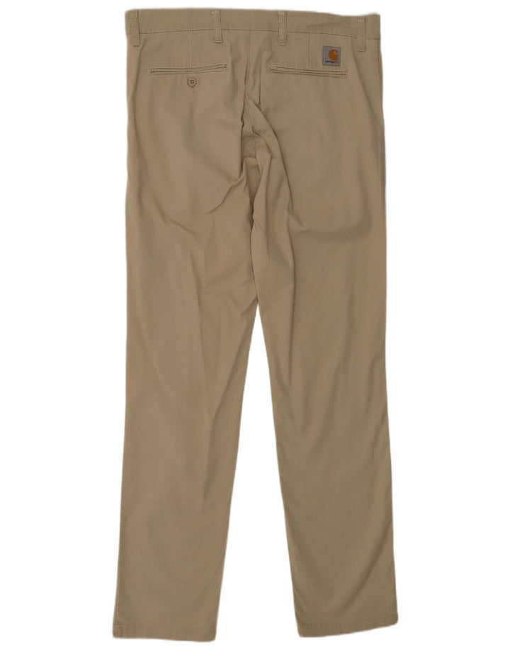 CARHARTT Herren Slim Chinohose W33 L34 Beige Baumwolle