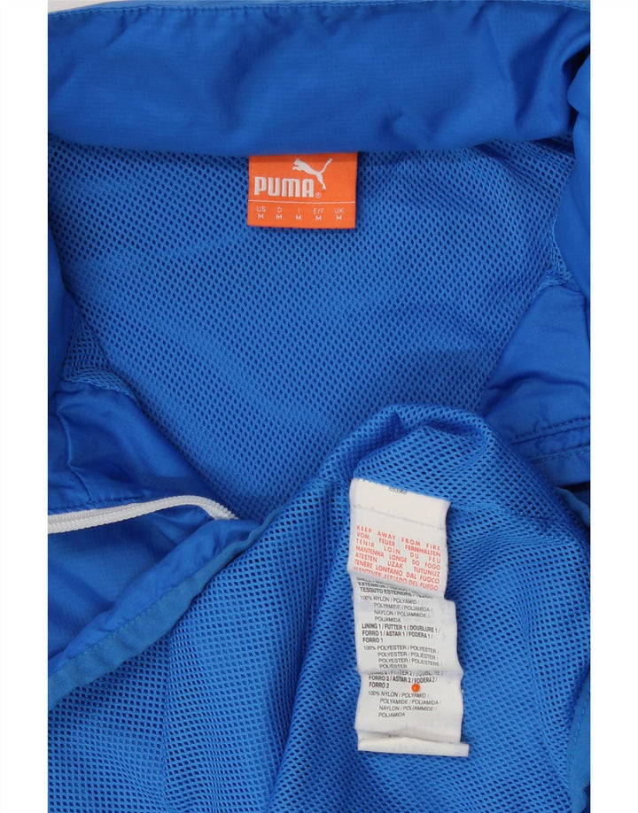 PUMA Mens Hooded Rain Jacket UK 38 Medium Blue Polyamide Sports